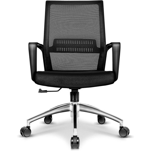 TRESKO Ergonomische bureaustoel | draaistoel met verstelbare lendensteun | bureaustoel met armleuning